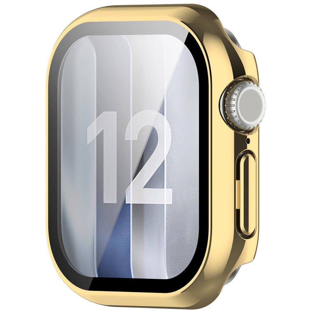 Apple Watch Series 12 (46mm) Hårt Plast Skal m. Inbyggt Skärmskyddsglas - Guld