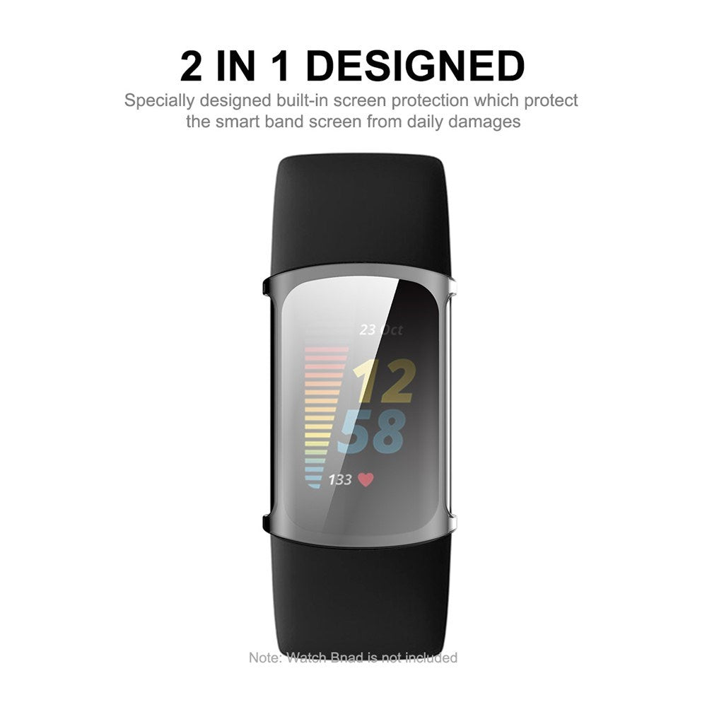 Fitbit Charge 6 / 5 ENKAY Flexibelt Plast Skal - Genomskinlig