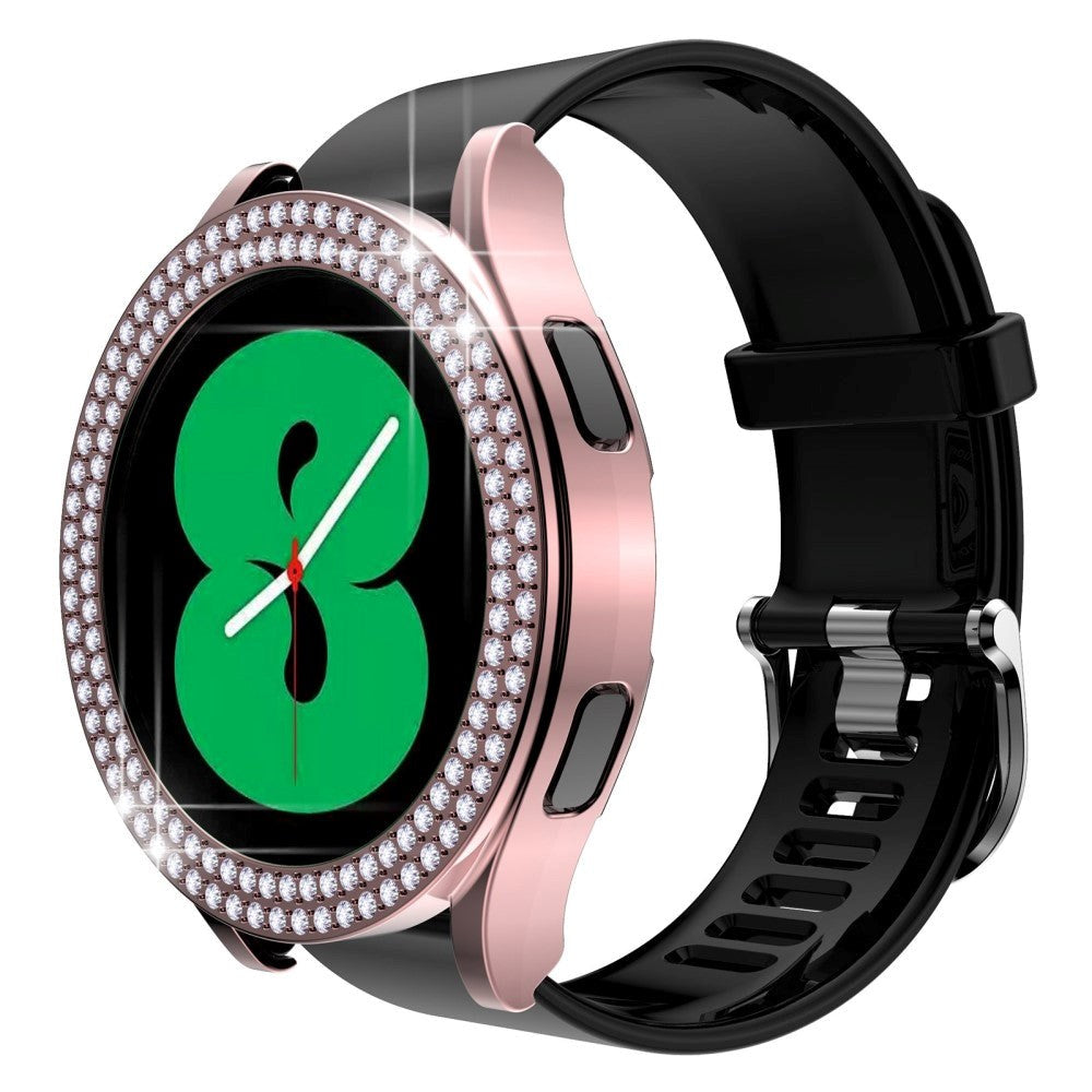 Samsung Galaxy Watch 4 / 5 44mm Hård Plast Skal m. Rhinestone - Rosa