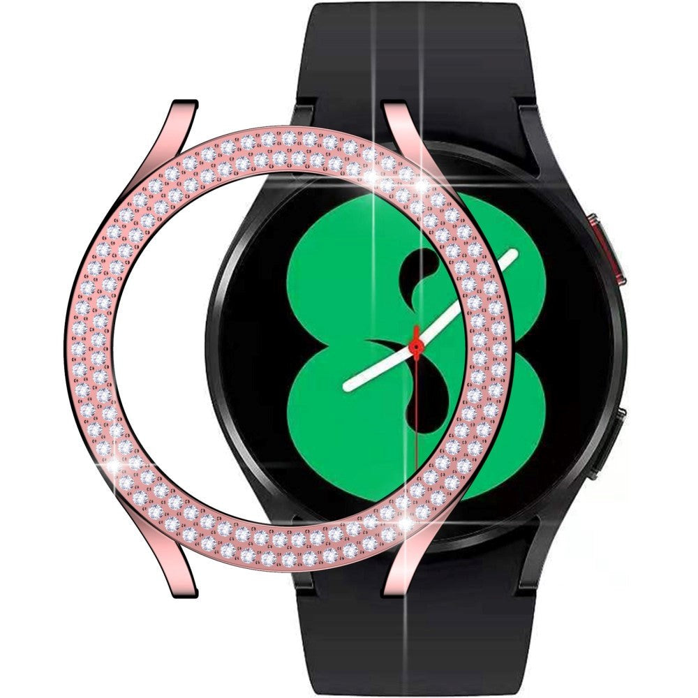 Samsung Galaxy Watch 4 / 5 44mm Hård Plast Skal m. Rhinestone - Rosa