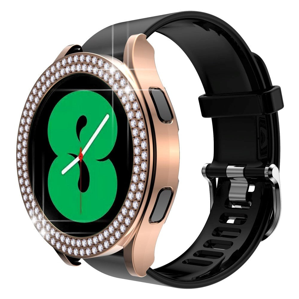 Samsung Galaxy Watch 4 / 5 44mm Hård Plast Skal m. Rhinestone - Rose Gold