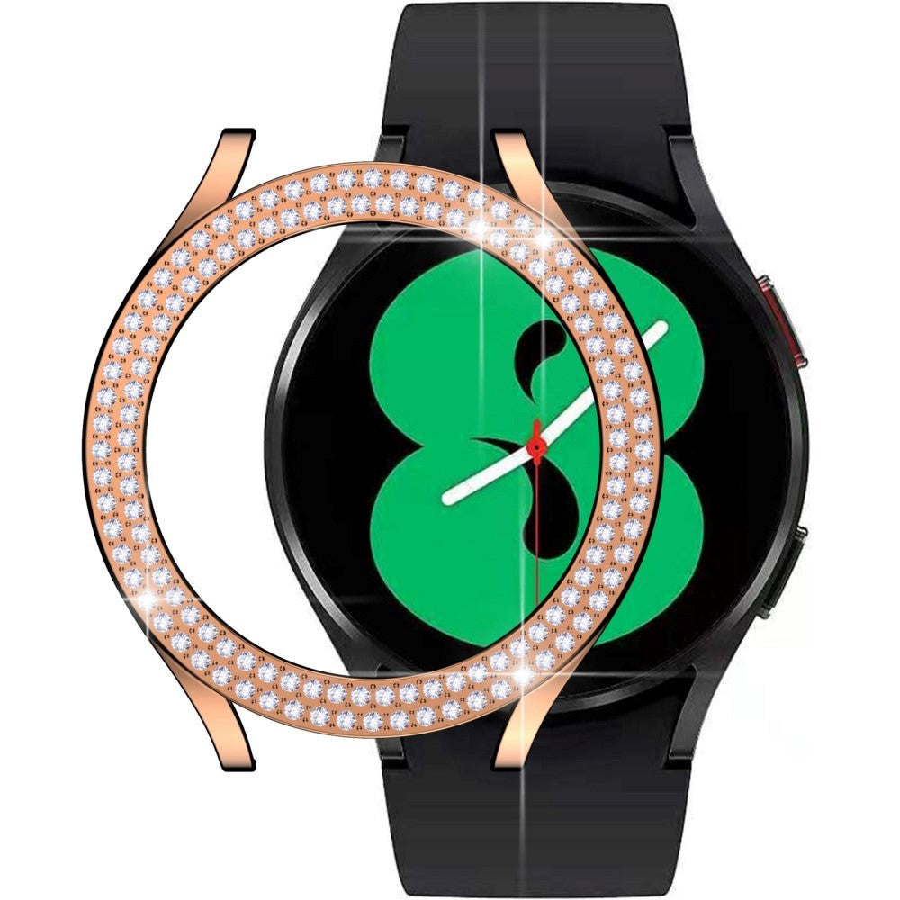 Samsung Galaxy Watch 4 / 5 44mm Hård Plast Skal m. Rhinestone - Rose Gold