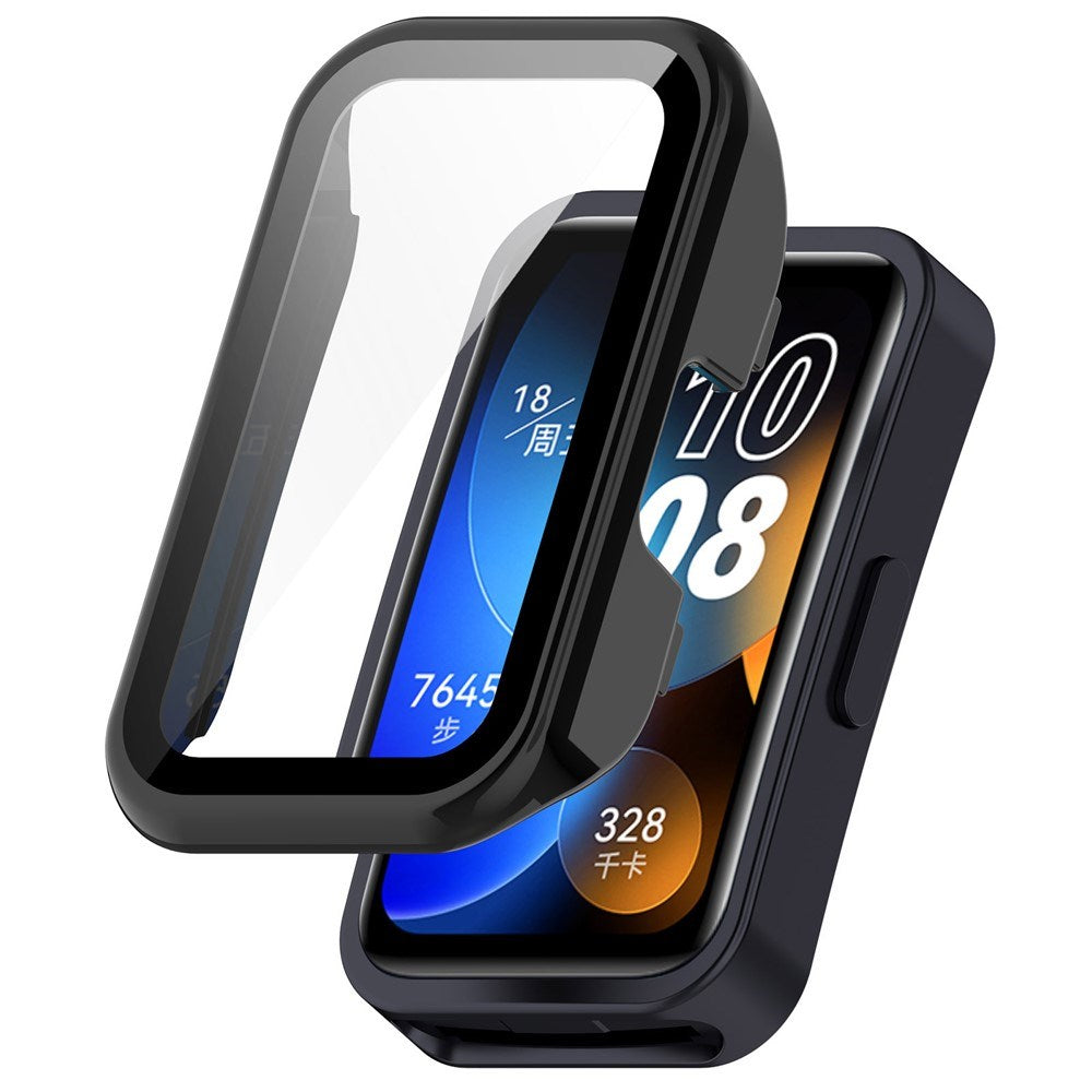 Huawei Band 10 / 9 / 8 EIDERWOOD Hårt Plast Skal m. Skyddsglas – Svart