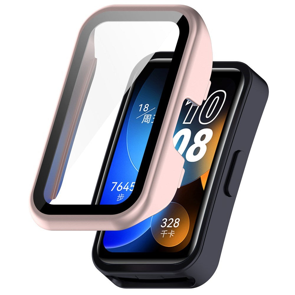 Huawei Band 10 / 9 / 8 EIDERWOOD Hårt Plast Skal m. Skyddsglas – Rosa
