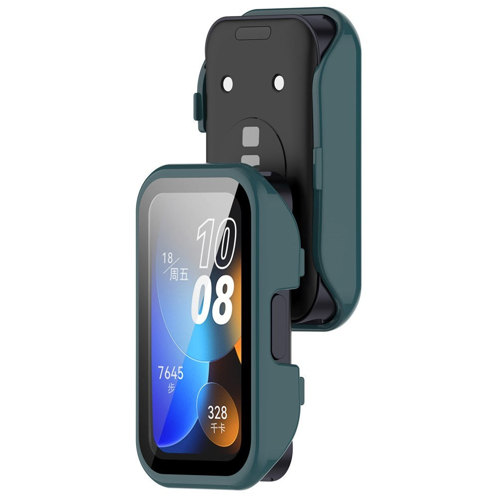 Huawei Band 10 / 9 / 8 EIDERWOOD Hårt Plast Skal m. Skyddsglas – Grön