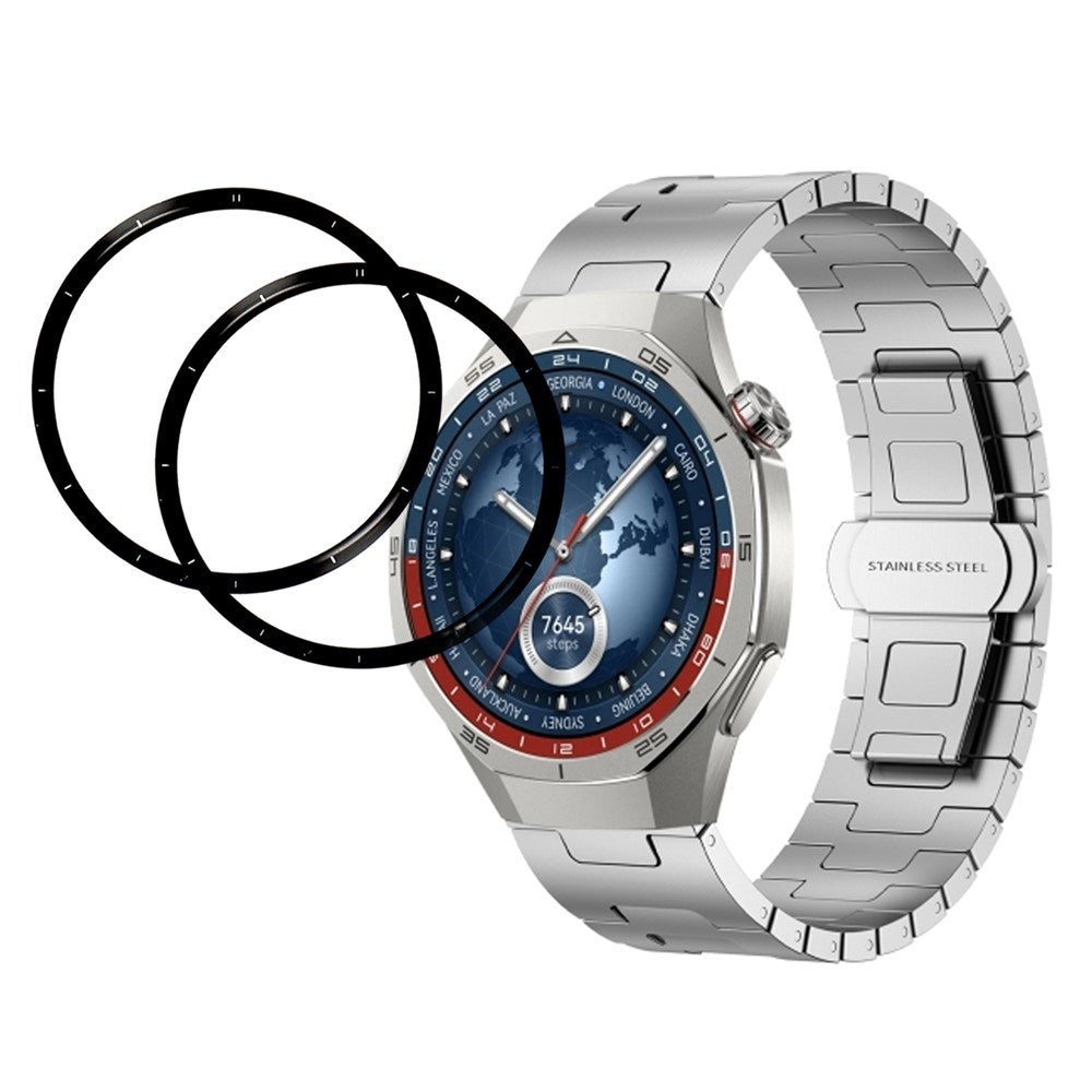 Huawei Watch 5 (46mm) Skärmskyddsfilm – 2 st – Genomskinlig / Svart Kant