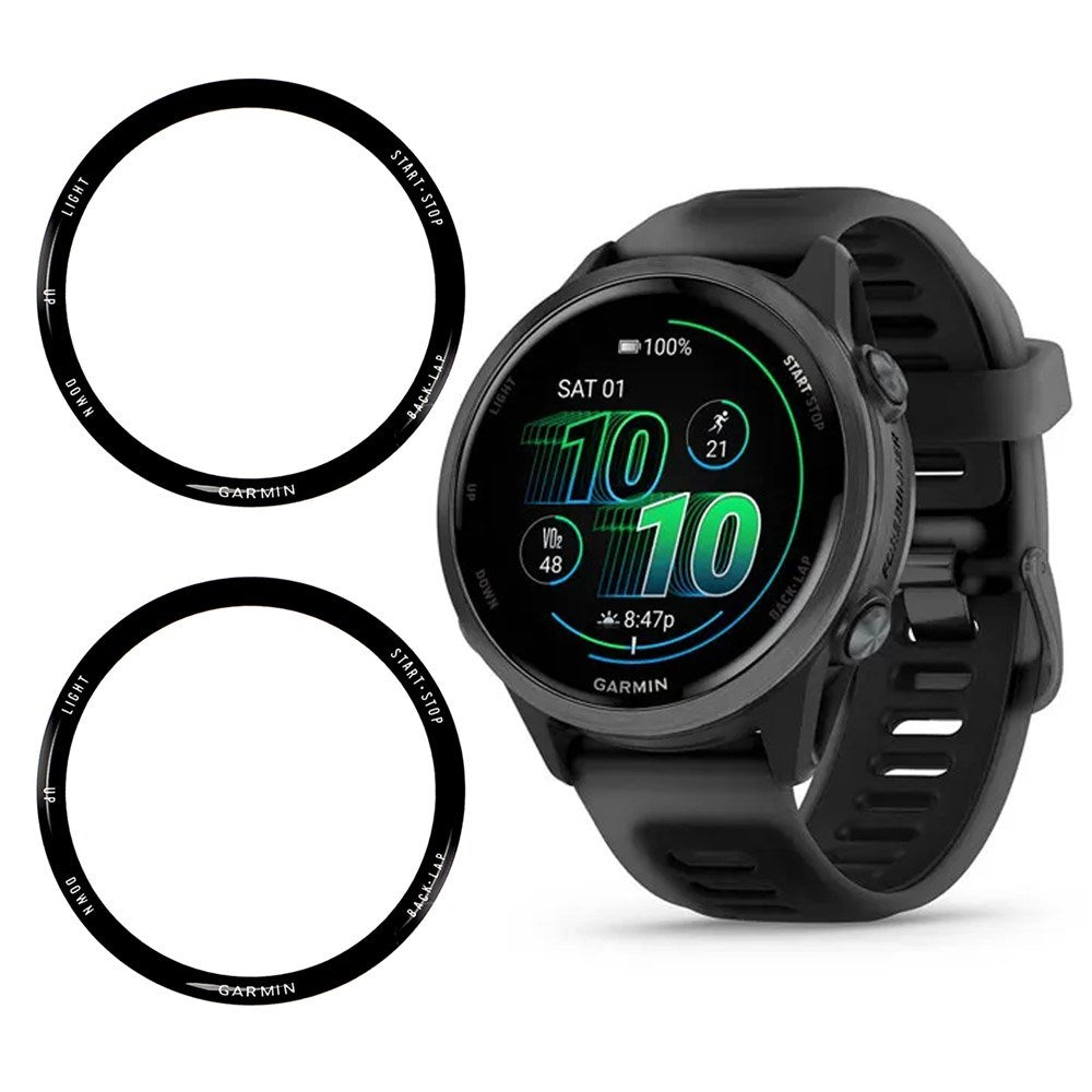 Garmin Forerunner 570 (42mm) Skärmskydd - 2 st. - Genomskinlig / Svart Kant