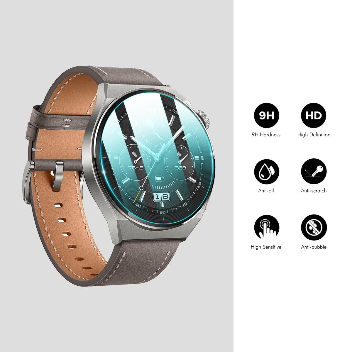 Samsung Galaxy Watch 8 (44mm) Skärmskydd i Härdat Glas - 2 St. - Genomskinlig