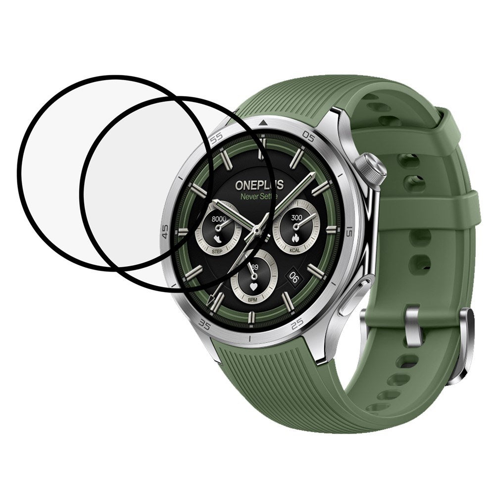 OnePlus Watch 3 (46mm) Skärmskydd - 2 st. - Genomskinlig / Svart Kant
