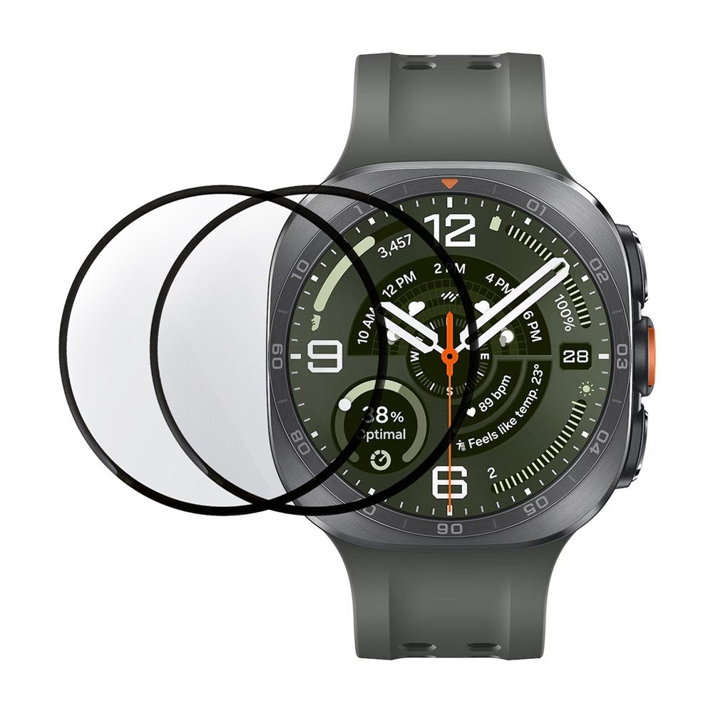 Samsung Galaxy Watch Ultra 2 (47mm) Skyddsfilm - 2 st - Genomskinlig / Svart Kant