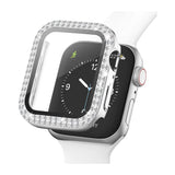 Apple Watch (38mm) Hårdplastskal m. Inbyggd skärmskydd - Silver & strass