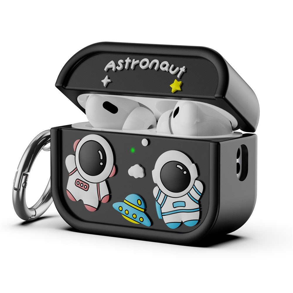 Apple AirPods Pro (2. Gen.) Silikon Skal m. Astronaut Design - Svart