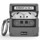Apple AirPods (4. Gen.) Silikon Skal m. Kassettband Design - Grå