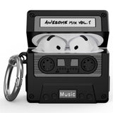 Apple AirPods (4. Gen.) Silikon Skal m. Kassettband Design - Svart