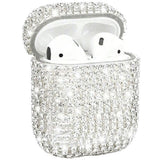 Apple AirPods (1. & 2. Gen.) Hårt Plast Fodral med Strass - Silver