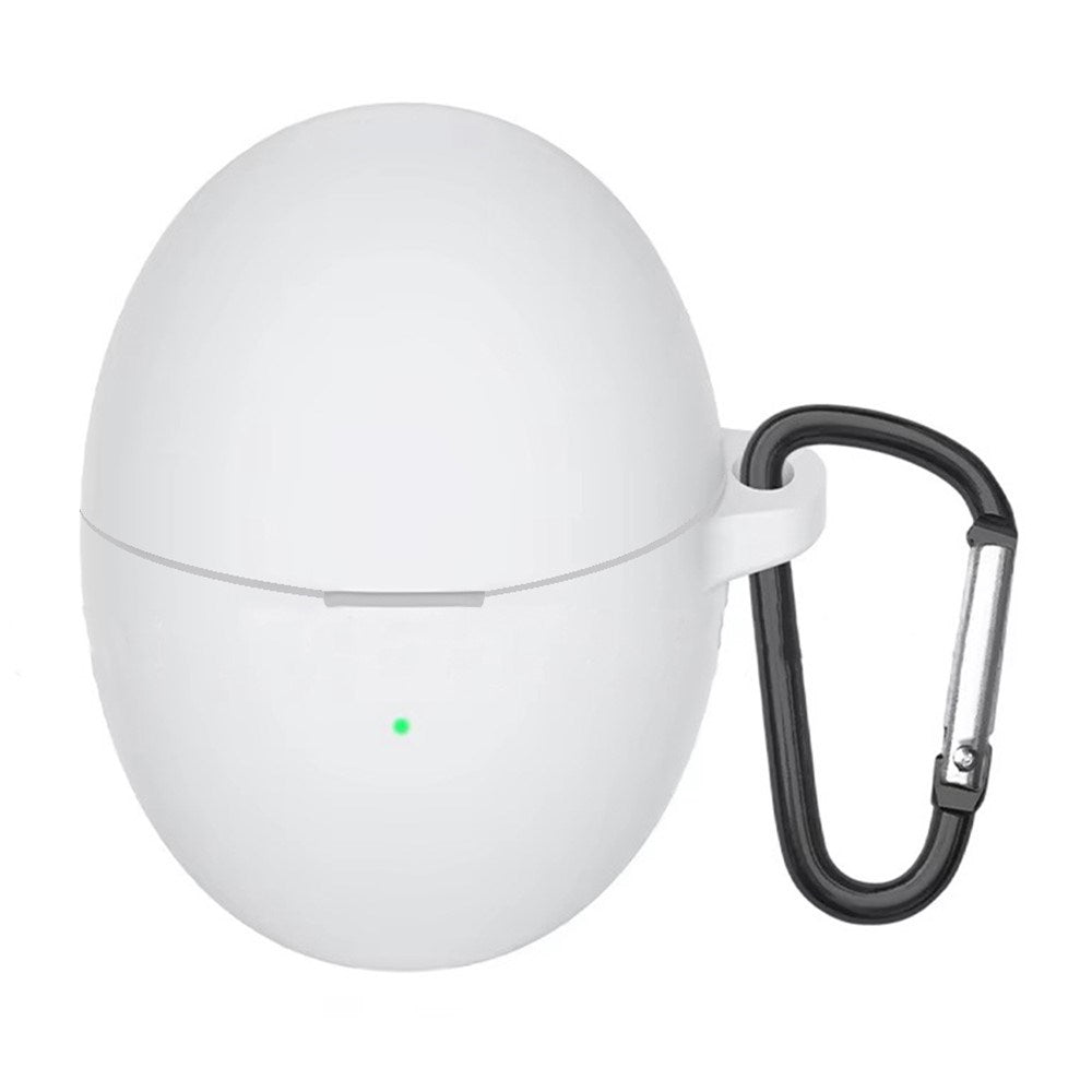 Huawei FreeBuds 6 Silikonfodral med Karbinhake – Vit