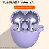 Huawei FreeBuds 6 Silikonfodral med Karbinhake – Mörkgrön