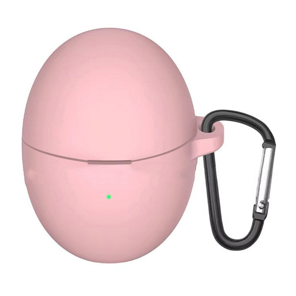 Huawei FreeBuds 6 Silikonfodral med Karbinhake – Rosa