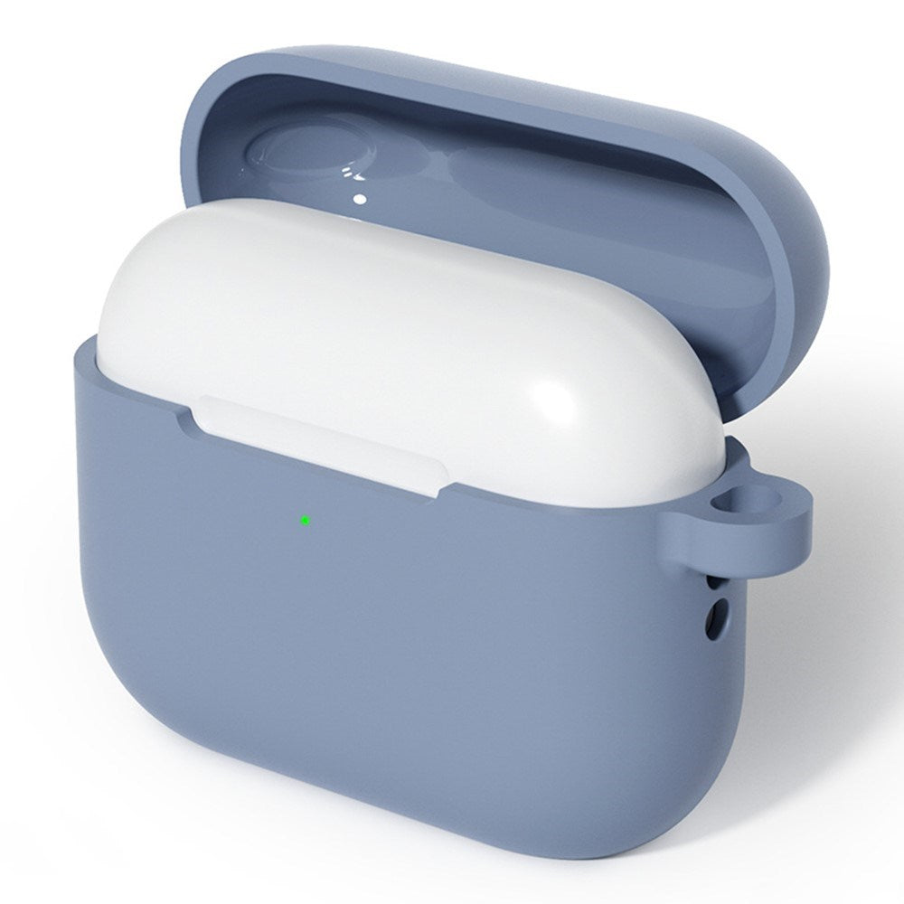 Apple AirPods Pro (3 Gen.) Silikonfodral med Karbinhake – Blågrå