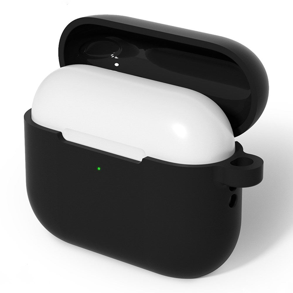 Apple AirPods Pro (3 Gen.) Silikonfodral med Karbinhake – Svart