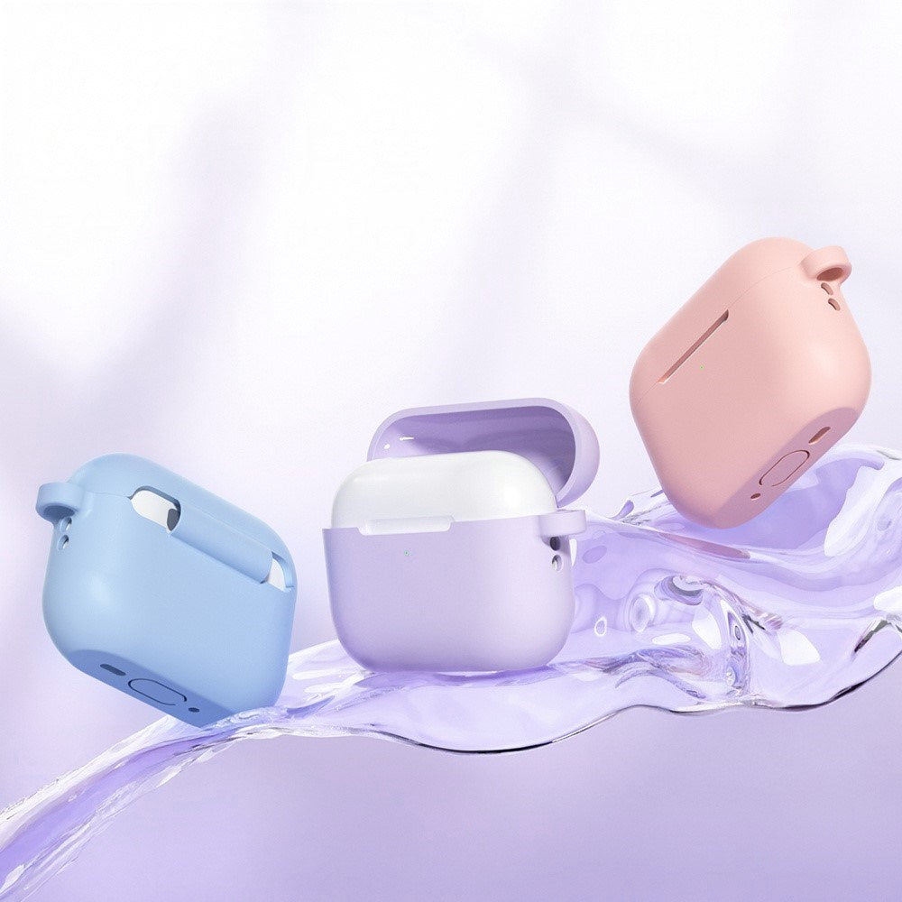 Apple AirPods Pro (3 Gen.) Silikonfodral med Karbinhake – Mörkblå