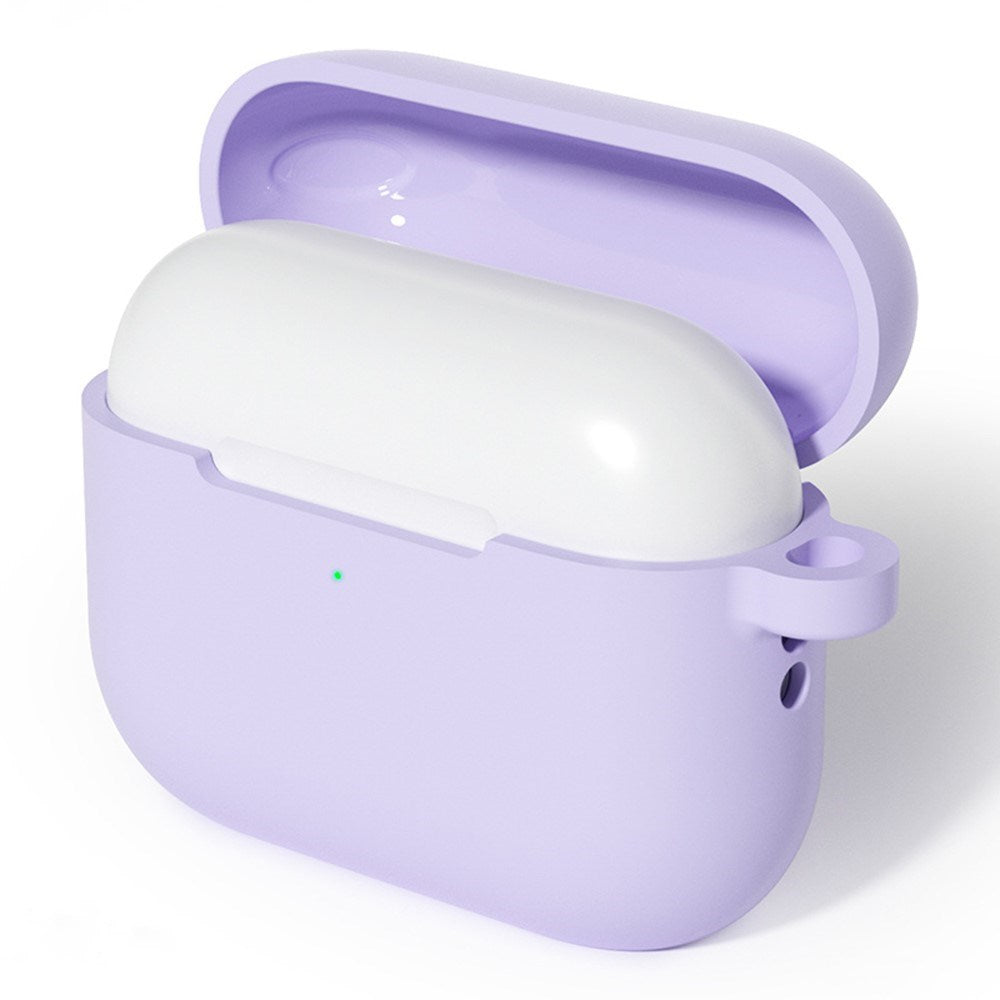 Apple AirPods Pro (3 Gen.) Silikonfodral med Karbinhake – Lila