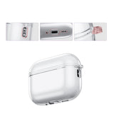 Apple AirPods Pro (3. gen.) Transparent Flexibelt Plast Skal - Genomskinlig / Röd