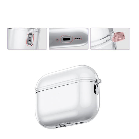 Apple AirPods Pro (3. gen.) Transparent Flexibelt Plast Skal - Genomskinlig / Glitter