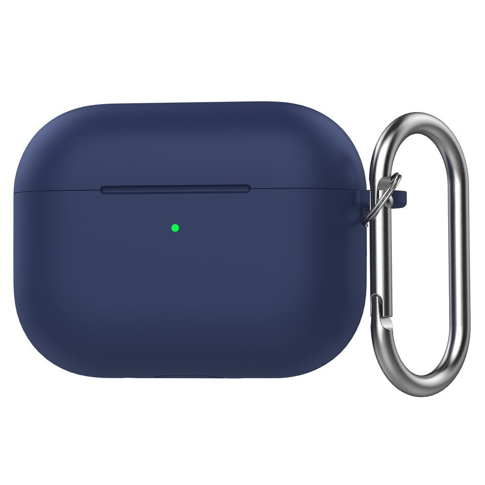 Apple AirPods Pro (3. gen.) Silikon Skal - Karabinhake - Mörkblå
