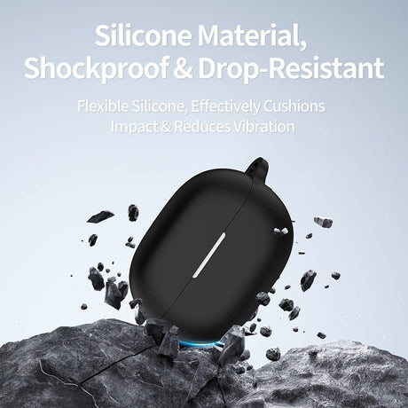 Huawei FreeBuds Pro 5 Silikonfodral med Karbinhake - Vit