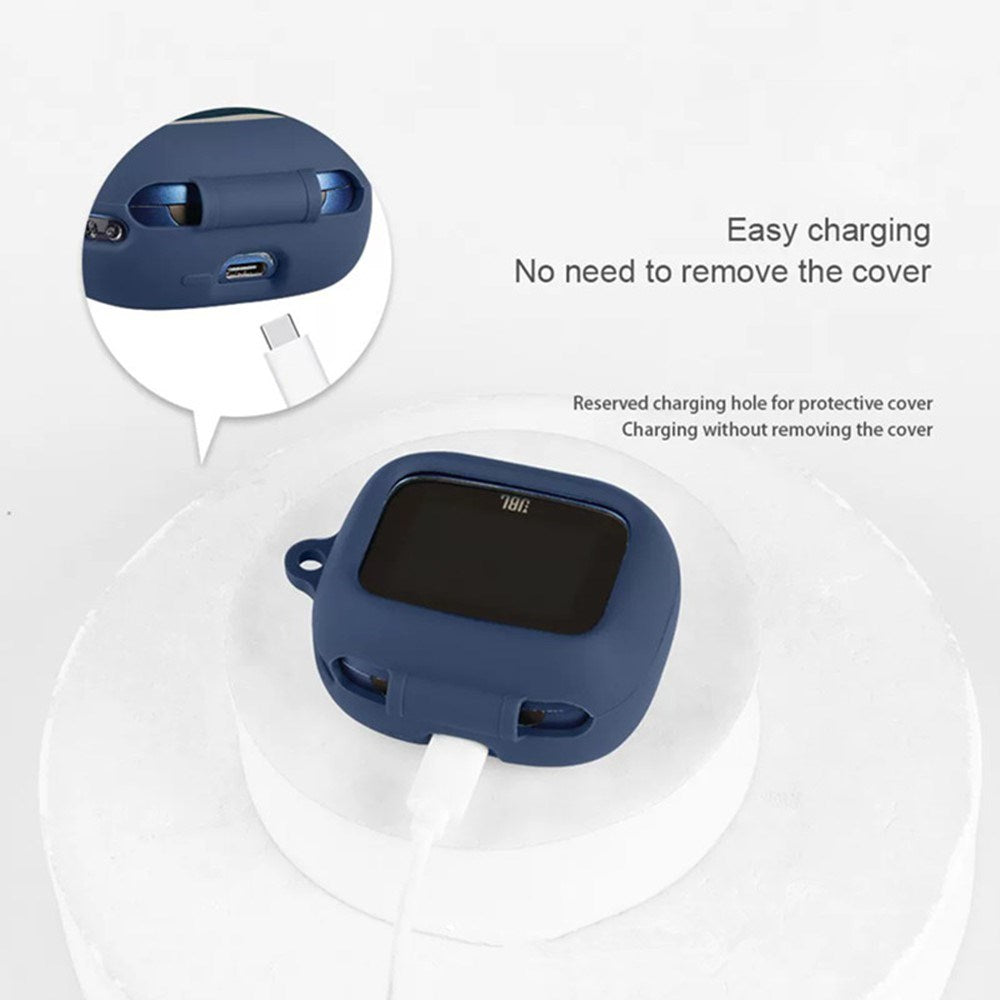 JBL Live Buds 4 Silikonfodral med Nyckelring – Vit