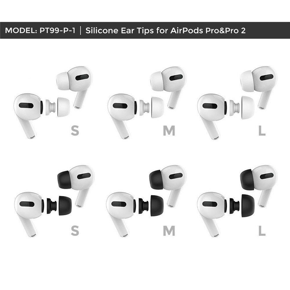 AirPods Pro (1:a & 2:a Gen.) AHASTYLE Silikonöronproppar - S / M / L - Vit