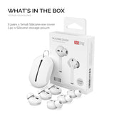 Apple AirPods (1. & 2. Gen.) Öronsnäckor 3-Pack med Förvaringsfodral – Storlek S – Vit