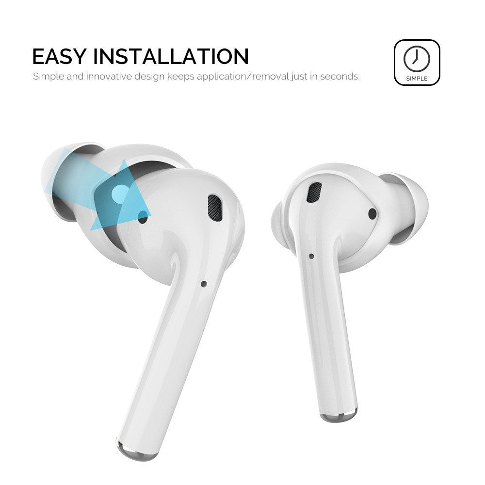 Apple AirPods (1. & 2. Gen.) Öronsnäckor 3-Pack med Förvaringsfodral – Storlek S – Svart