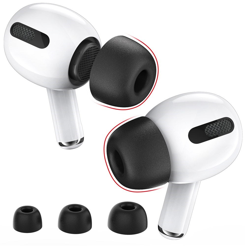 AirPods Pro (1:a & 2:a Gen.) AHASTYLE Memory Foam Öronproppar – S / M / L – Svart