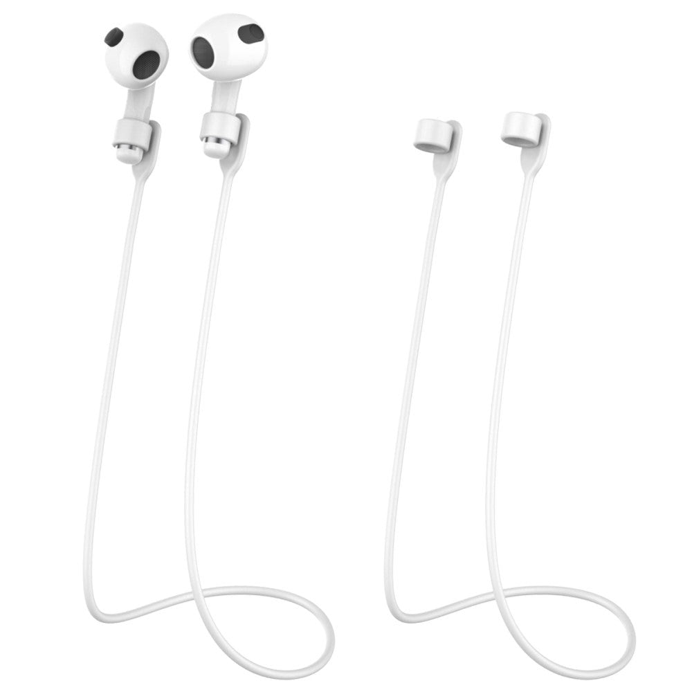 AirPods / AirPods Pro Flexibel Silikon Halsrem - Vit