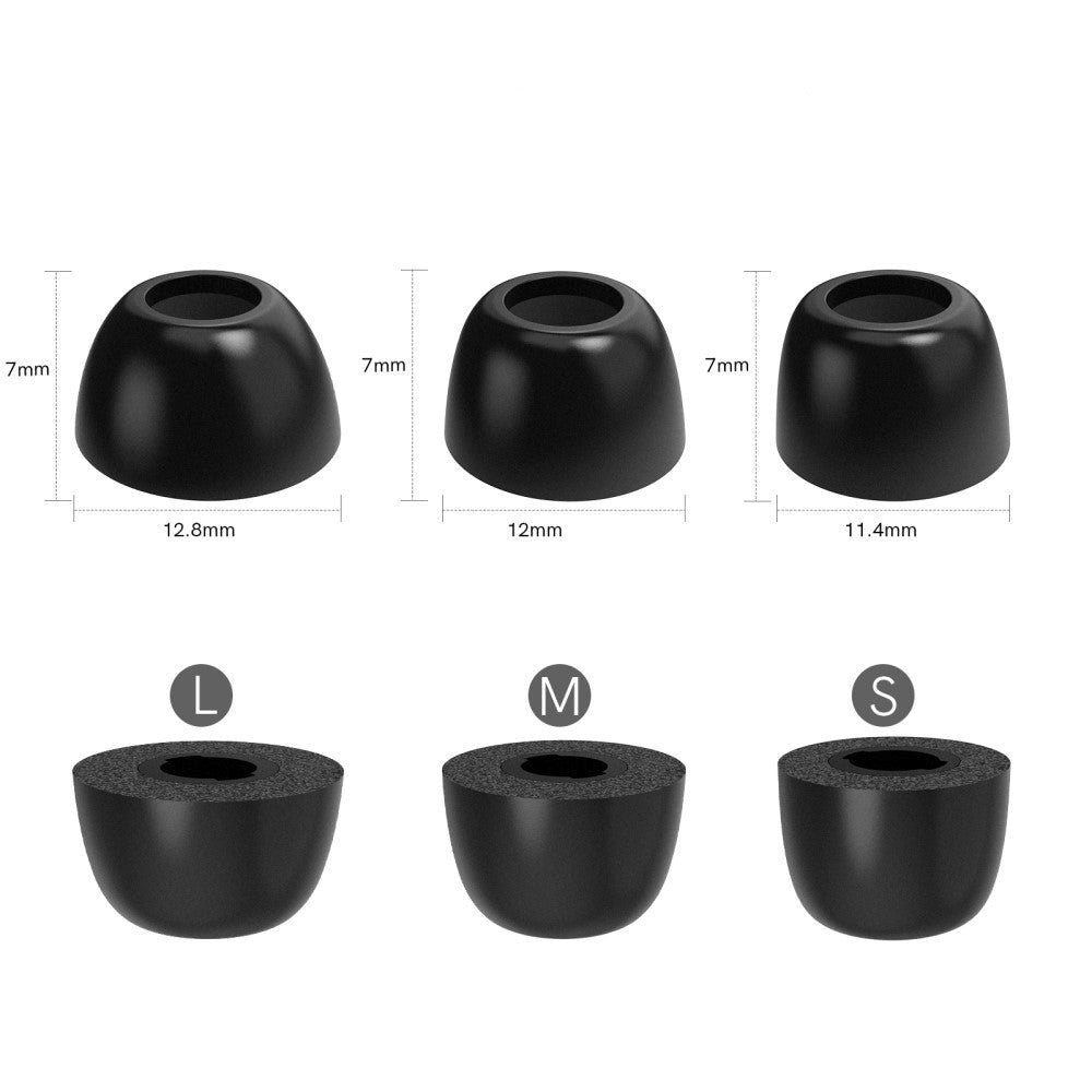 Samsung Galaxy Buds Pro / Buds2 Pro Memory Foam EarBuds Covers - Svart - Str. M