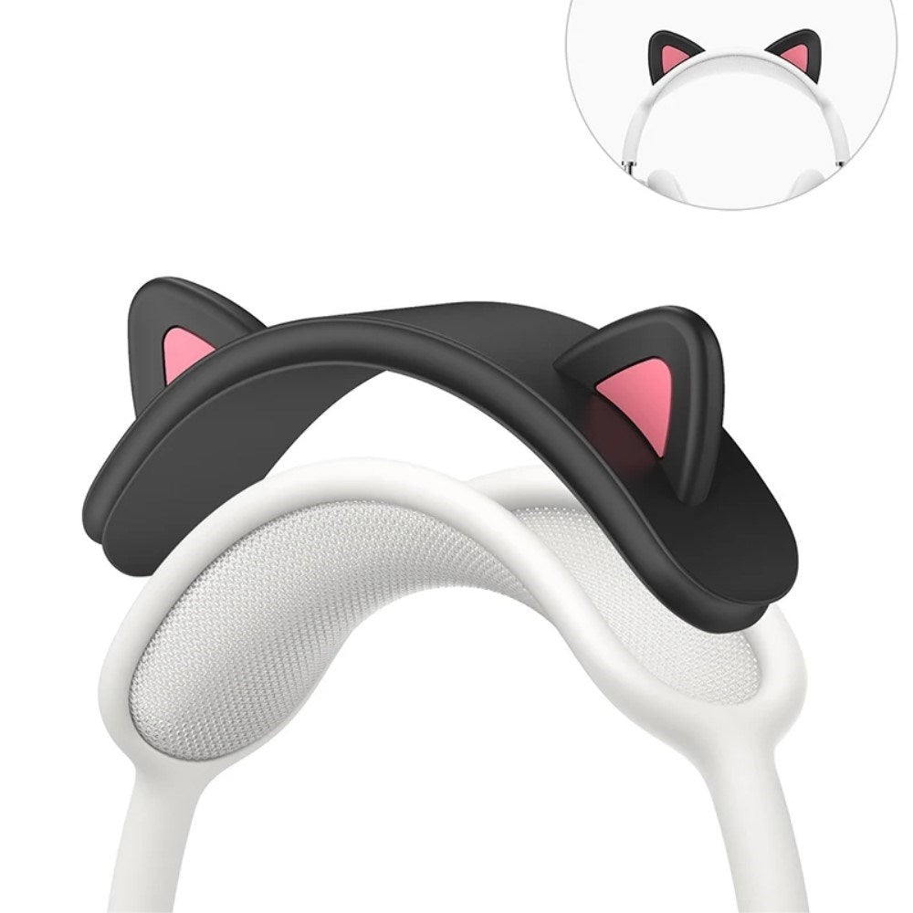 Airpods Max Headset Cat Ears Silikonskydd - Svart / Rosa