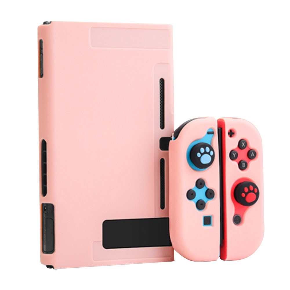 Nintendo Switch / OLED Controller & Console Silikon Skal Set - Rosa