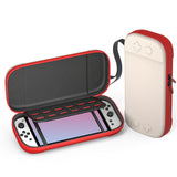 Nintendo Switch 2 Nylon Förvaringsväska m. Rem - Beige / Röd