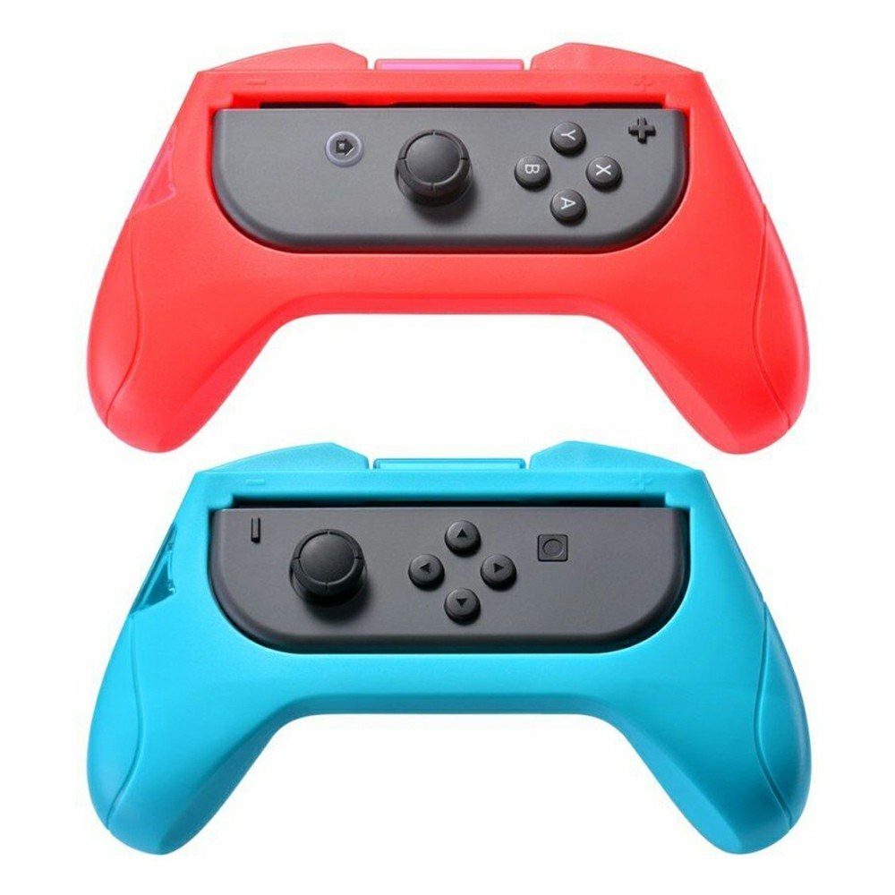 Nintendo Switch Kontroller Grepp - 2 st. (Blå och Röd)