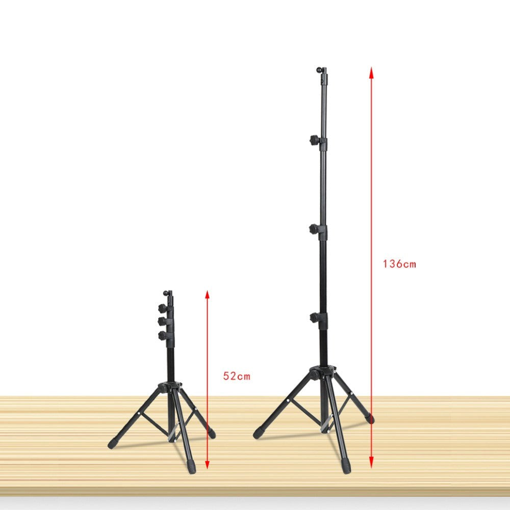 Tripod Telefonstativ i metall m. 360 ° rotation och väska - Svart