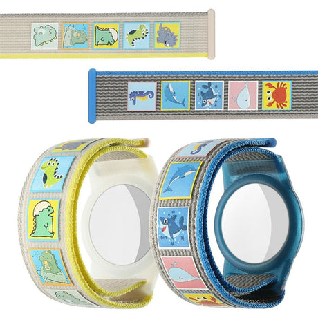 AirTag Nylonarmband för Barn - Dinosaurier