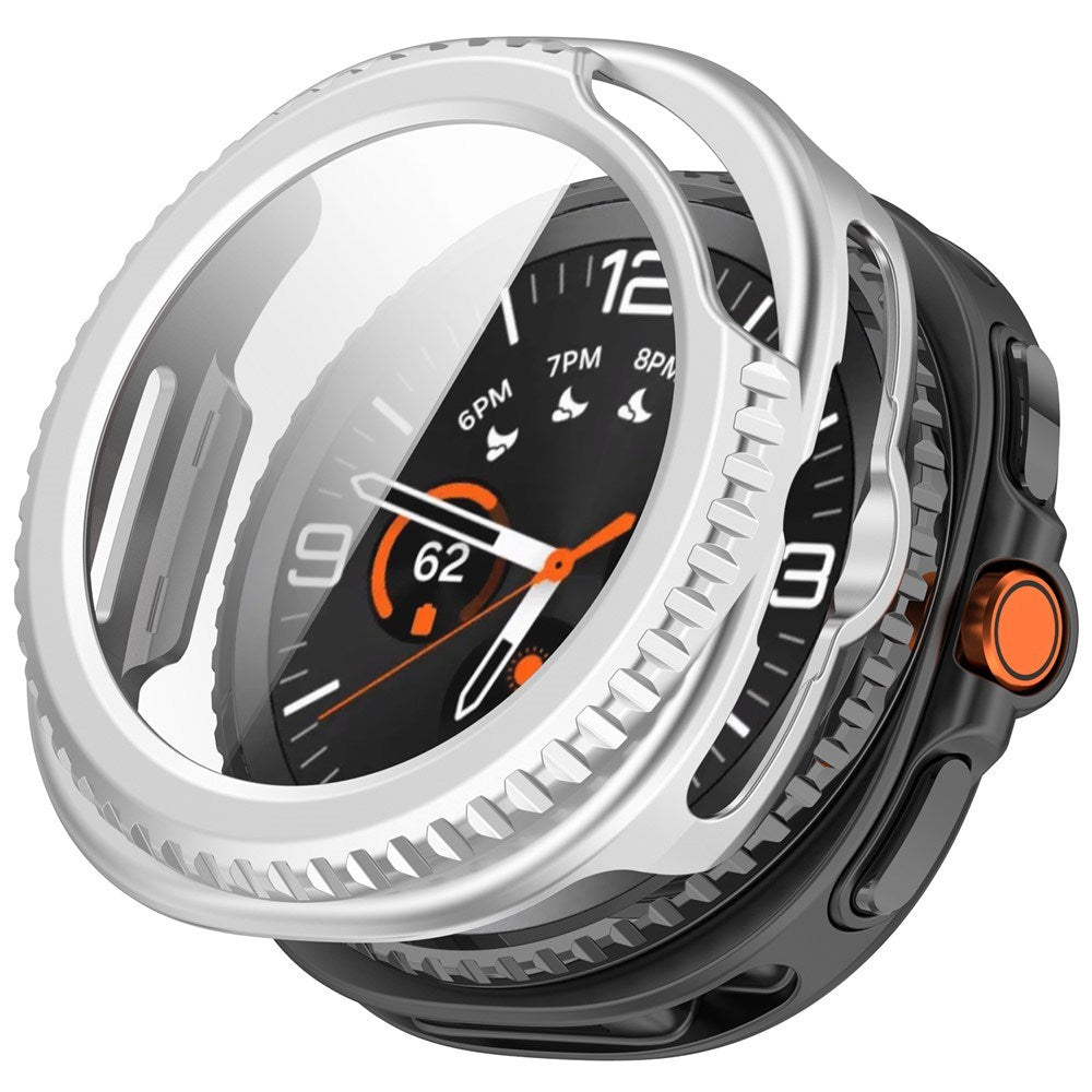 Samsung Galaxy Watch 8 Classic (46mm) Hårt Plast Fodral med Inbyggt Skärmskydd - Matt Silver