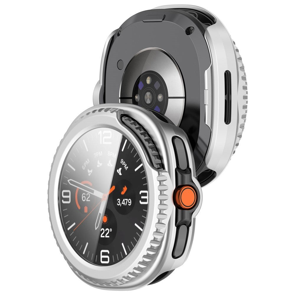 Samsung Galaxy Watch 8 Classic (46mm) Hårt Plast Fodral med Inbyggt Skärmskydd - Matt Silver