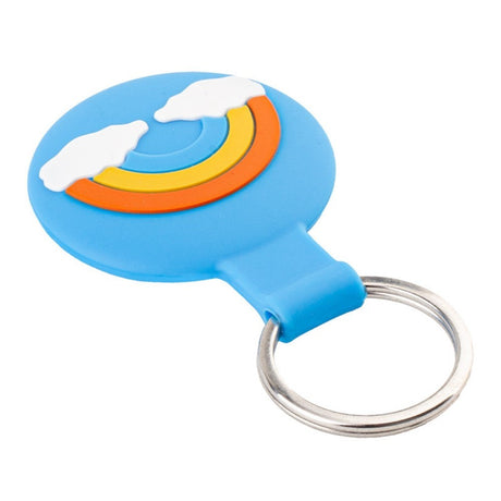 Apple AirTag Silikon Fodral med Karbinhake – Blå Regnbåge