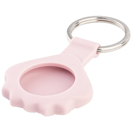 Apple AirTag Silikon Fodral med 3D-Design & Nyckelring – Rosa Snäckskal