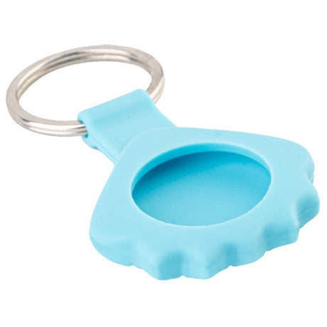 Apple AirTag Silikon Fodral med 3D-Design & Nyckelring – Blå Snäckskal