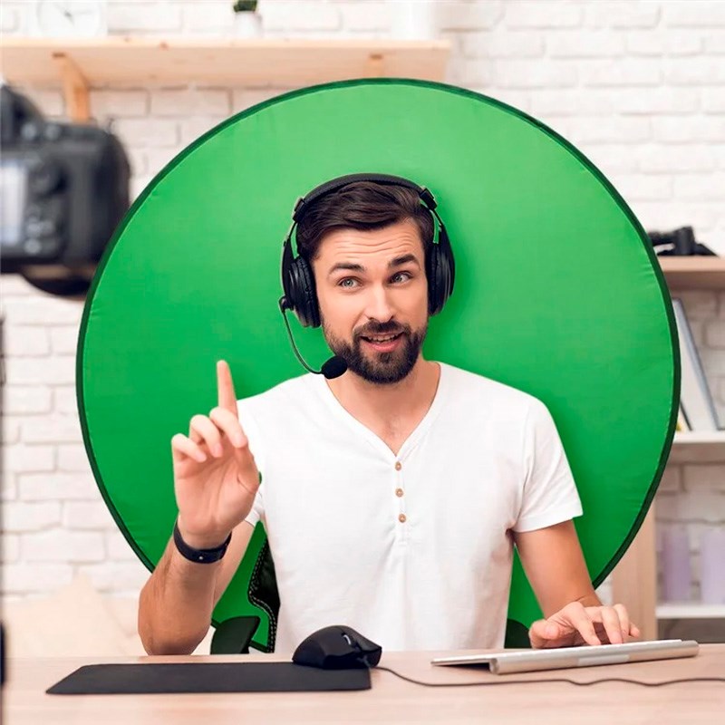 Rund Fotobakgrund 75 cm - Grön