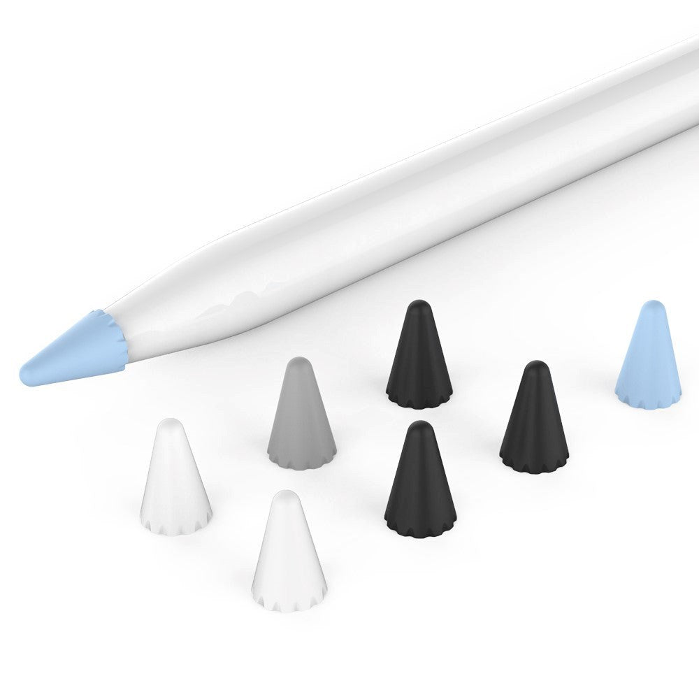 Apple Pencil 1st & 2nd Gen Pen Tip Cover - 8 Stycken - Blå / Svart / Grå / Vit